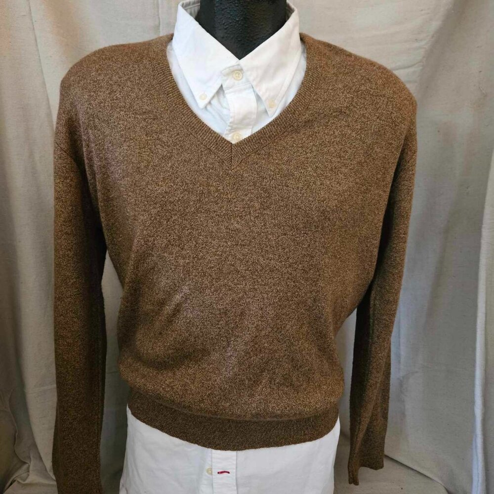 Men's Vintage 1970s 1980s London Fog V-neck Sweater Size L Large Unisex